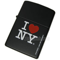 I LOVE N.Y. Black Matte Zippo
