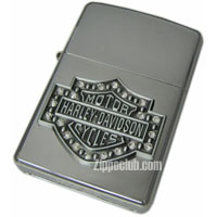 Harley Davidson Bar & Shield Crystal Zippo